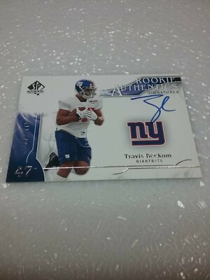 Travis Beckum Giants Rookie Authentic Signatures Auto #333 411/799