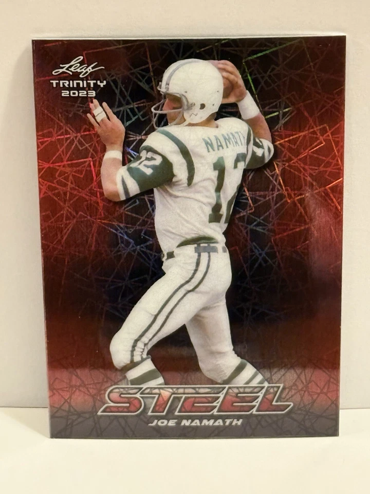 2023 Leaf Trinity Football Red Steel Joe Namath No1/1 #S-49 HOF Jets True 1/1 - Изображение 4 из 4
