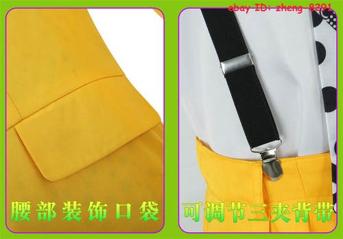 The Mask Jim Carrey Cosplay Costume Halloween Yellow Suit Carnival Uniform W/Hat - Picture 17 of 20