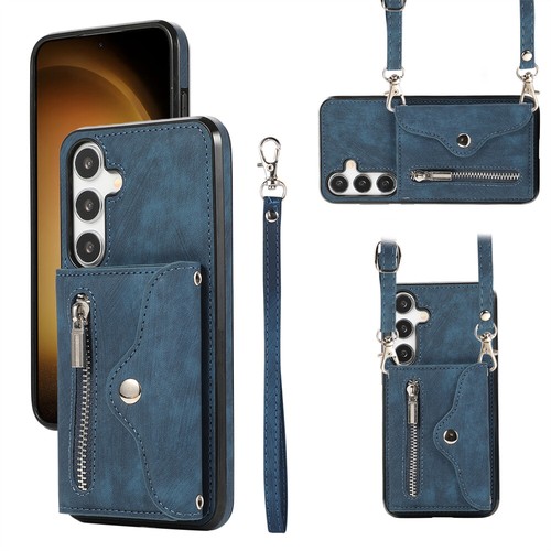 For Samsung Galaxy "A" Series Zipper Magnetic Leather Wallet Case Cover W/ Strap - Picture 11 of 28