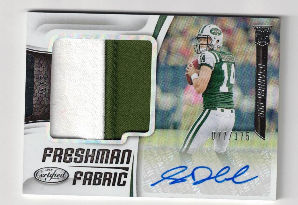SAM DARNOLD - 2018 Certified Rookie Patch Autograph 077/175 #205 - RPA - Auto RC