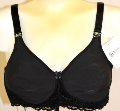 Trulife Amelia Mastectomy Bra 4028 Size 40B Black Lace NWT Wire Free Soft Cups