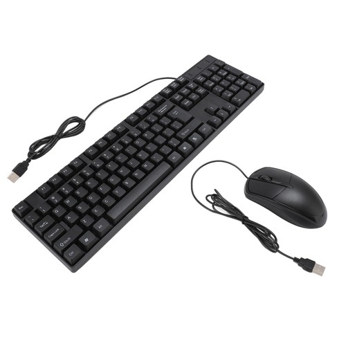 New Wired USB Keyboard Mouse Set Ergonomic 104 Keys Keyboard Comfortable Grip Mo - Picture 5 of 24