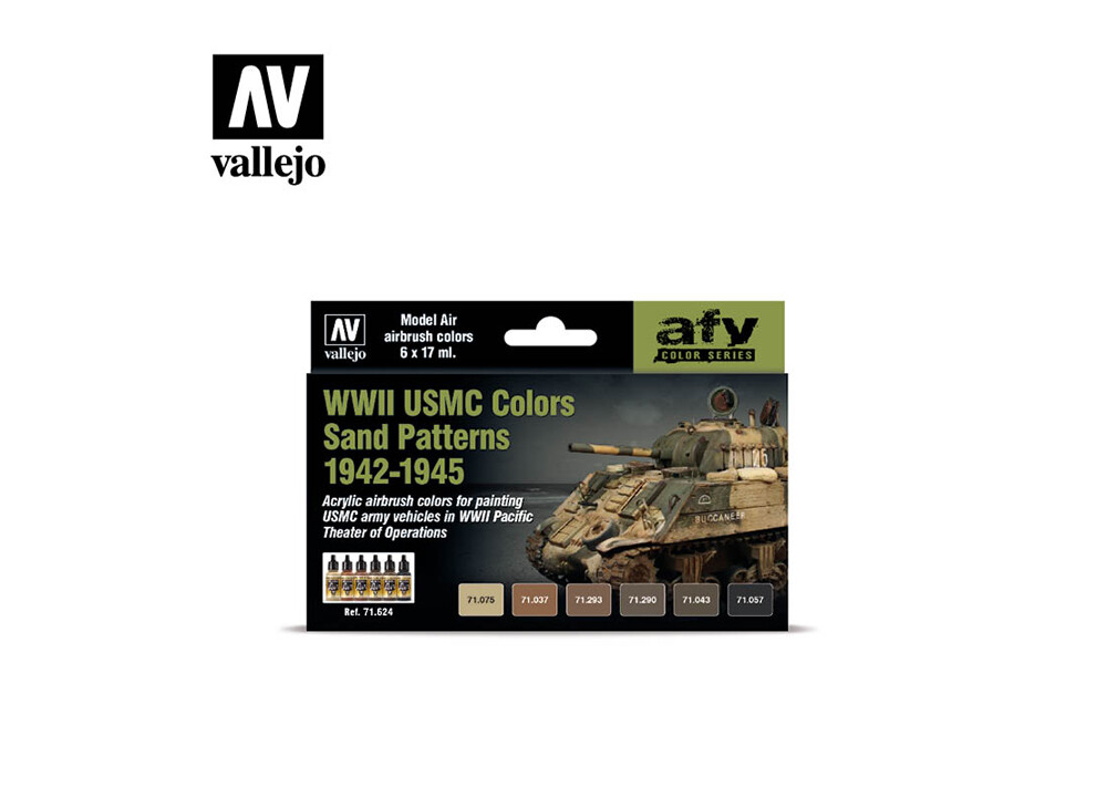 AIRBRUSH PAINTS - VALLEJO MODEL AIR - WWII USMC SAND PATTERNS 1942-1945 - 71.624