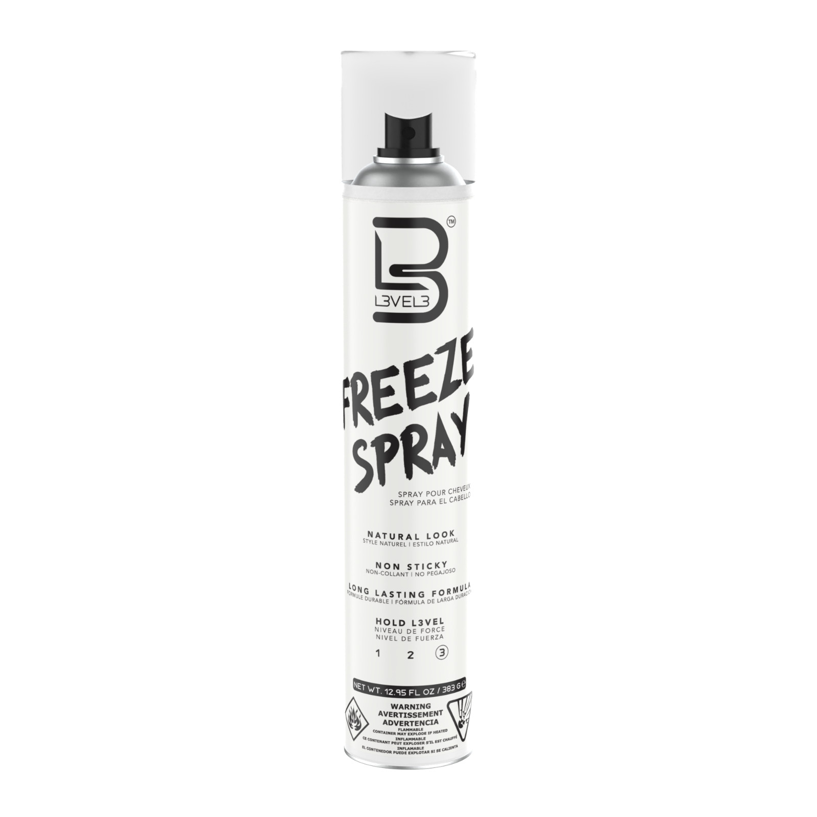 BARBER SALON BEAUTY L3VEL3 FREEZE EXTRA STRONG HOLD HAIR SPRAY 12.95 OZ