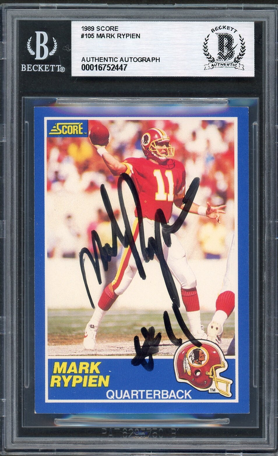 Tim Rypien Signature Mark Rypien Beckett Authenticated 1989 Score Rookie Autograph | eBay