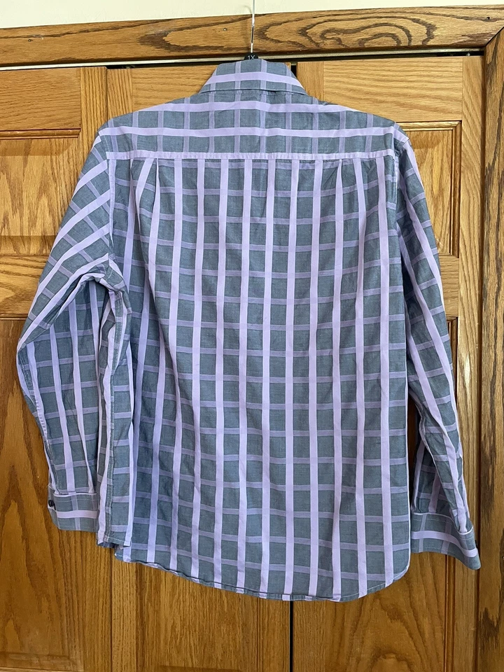 Mens Tasso Ella Button Down Dress Shirt Size XL Multicolor Long Sleeve Plaid - Image 3 of 4