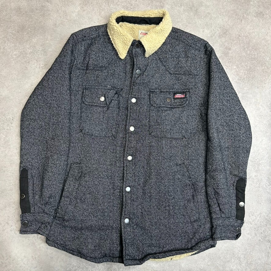 Dickies Mens Small Vintage Sherpa Lined Windbreaker Jacket in Blue