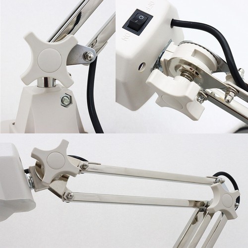 15 x ingrandimento lampada LED luce ingrandimento vetro bianco lente strumento di riparazione tavolo scrivania - Foto 7 di 11