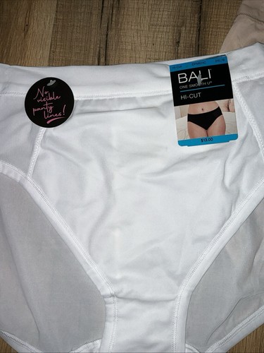 Bali 2 PAIR Women's Size 2XL Panty Hi Cut One Smooth U Stretch White/Nude NWT - Picture 3 of 11