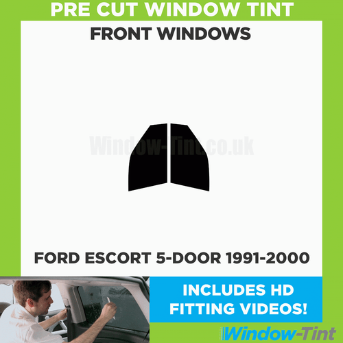 Pre Cut Car Window Tint for Ford Escort 5-door Hatchback 1991-00 Front Windows - Afbeelding 2 van 10