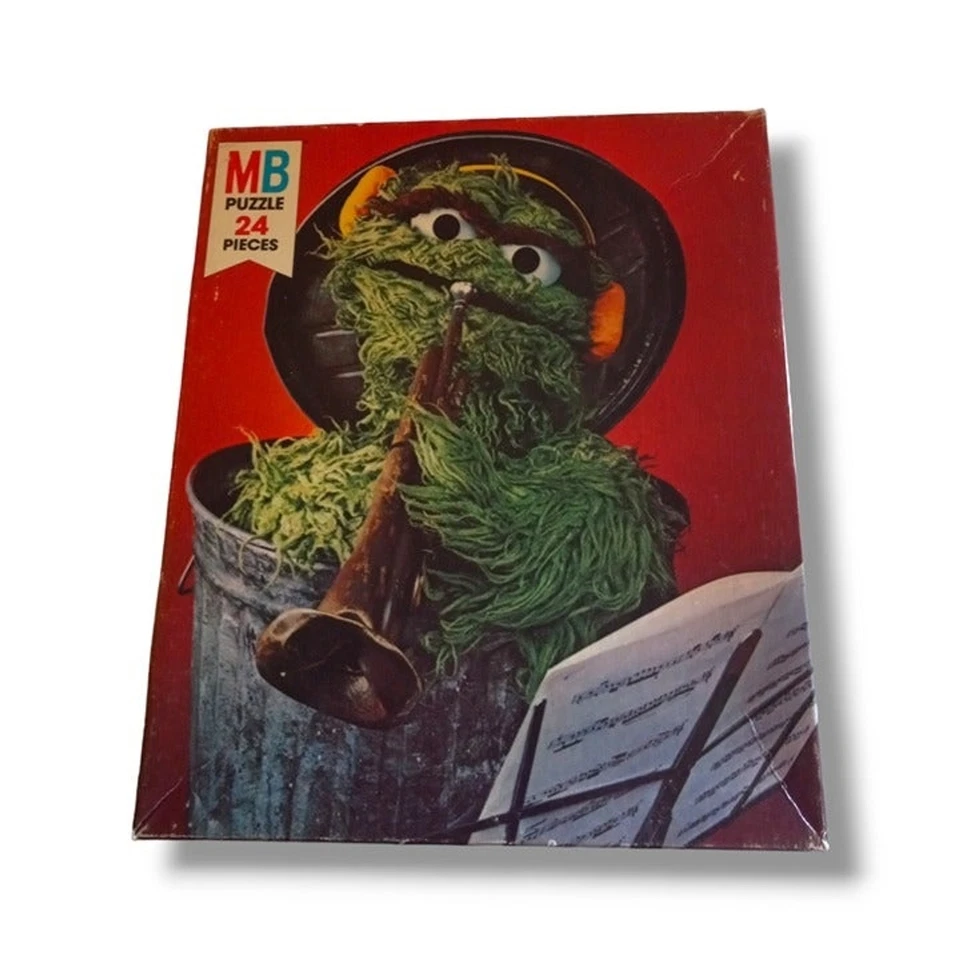 Rompecabezas Milton Bradley Plaza Sésamo Oscar El Gruñón-24 piezas-completo-de colección Foto 2 de 4