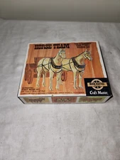 Vintage Craft Master Horse Team Old West Wooden Kit Model New Open Box