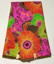 African Fabric/ Ankara - Pink, Red, Yellow 'Floral Fiyah,  YARD or WHOLESALE