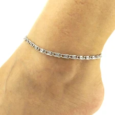 Stainless Steel Anklets T and CO Chain Ankle Bracelet or necklace 4mm 6--24inch