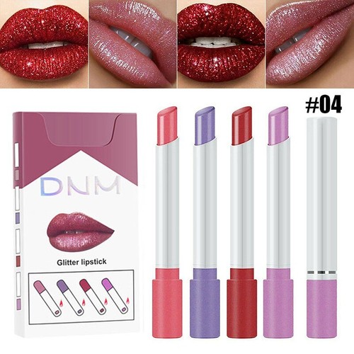 4 Colors Cigarette Tube Lipstick Set Matte Long Lasting Waterproof Lip Glaze Tin - Picture 16 of 19