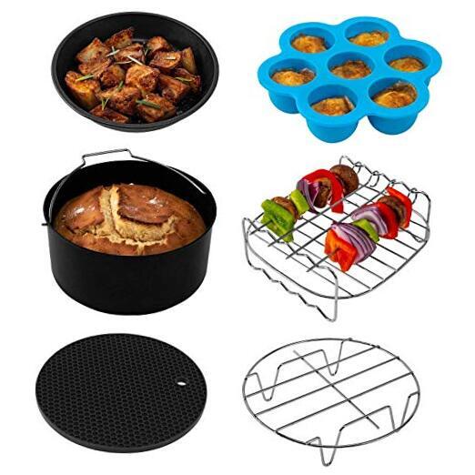  Air Fryer Accessories, Set of 6 Fit for Most 3.7Qt and Larger Oven Cake 3.7 QT