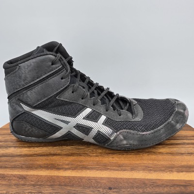 Asics Matcontrol 3 Wrestling Shoes Mens 12 Black Silver Lace Up