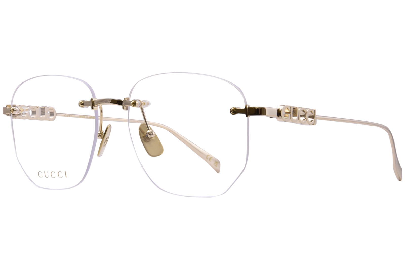 Gold Rimless Style Square Shape 54mm