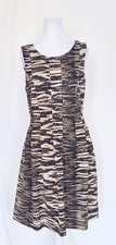 Calvin Klein Sleeveless Fit n Flare Dress Mixed Animal Print Size 8