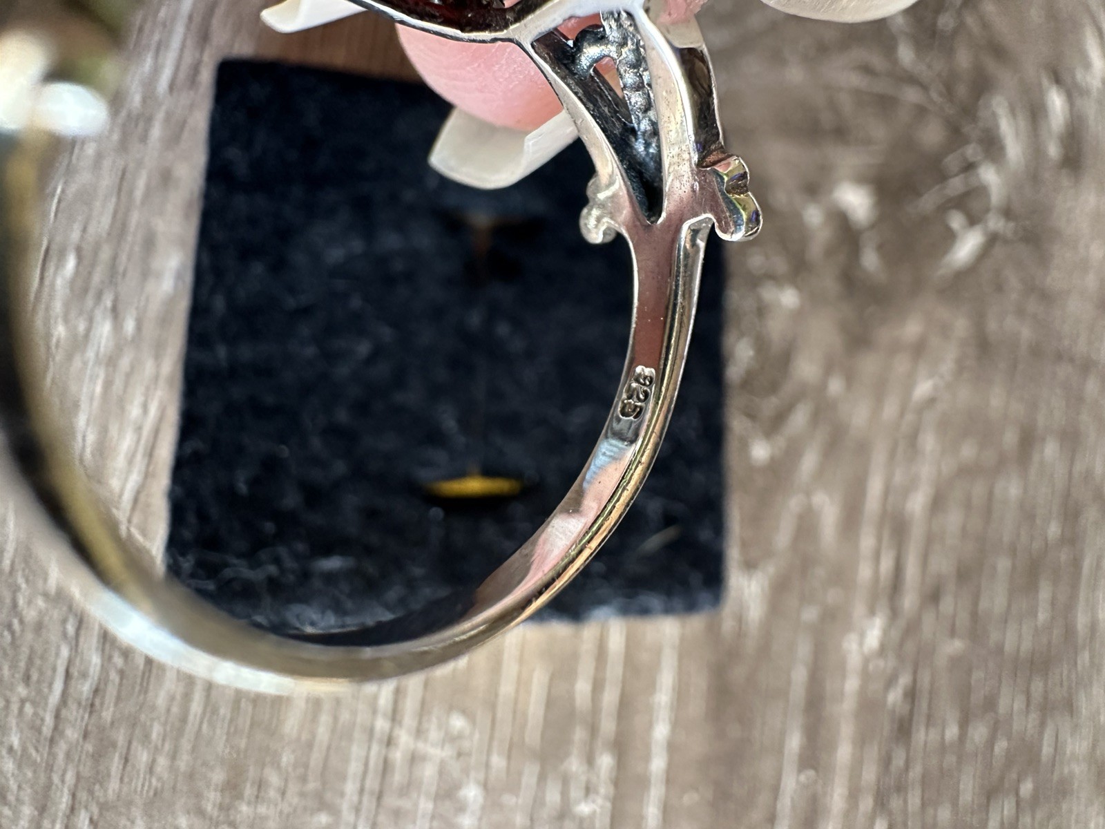 Simulated Red Ruby Garnet Ring Sterling Silver Fi… - image 6