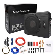 10" 600W Untersitz-Aktiv-Subwoofer mit Kabelset Auto Bassbox Kompakt Verstärker