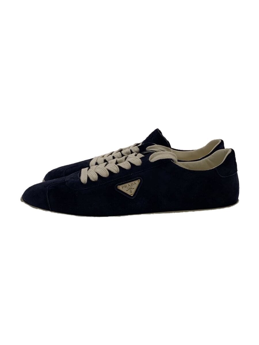 PRADA Low-cut navy suede sneakers with triangle logo UK size 9 2EE394