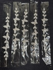 5 NEW Bridal Rhinestone Headband Silver Crystal Butterfly Wedding Bridesmaids