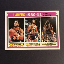 Topps Kareem Abdul-Jabbar Norm Nixon #55 Los Angeles Lakers Team Leaders NBA Ca…
