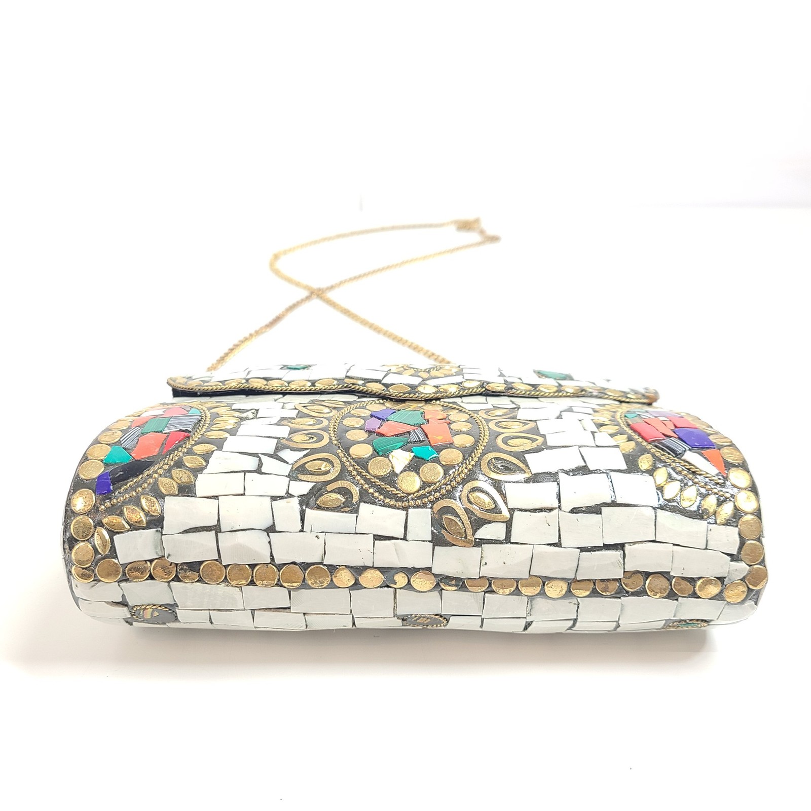 Equal Hands Multi-colored Stone Purse Handbag wit… - image 4