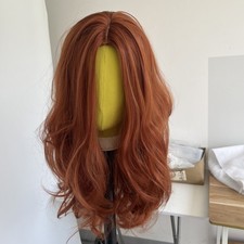 Copper Red Dress Up Wig Long Wavy Synthetic Hair Heat Resistant Women