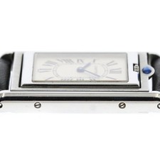 CARTIER TANK BASCULANTE MM W1011258 23.5mm SS Leather Silver Dial Quartz #C067 3
