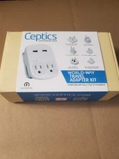 Ceptics World Travel Adapter Kit  for Europe, UK, China, Australia, Japan