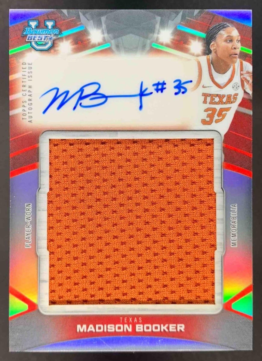 Madison Booker 2025-26 Bowman Best U Prospect Jumbo Patch Auto Patch Longhorns