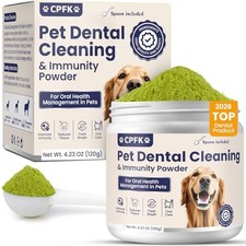 Dog Dental Cleaning Powder with Probiotics for Fresh Breath  Immune Support