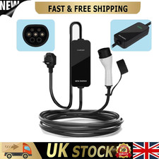 13A EV Charging Cable Type 2 Plug 3 Pin Electric Vehicle Car Charger Portable UK