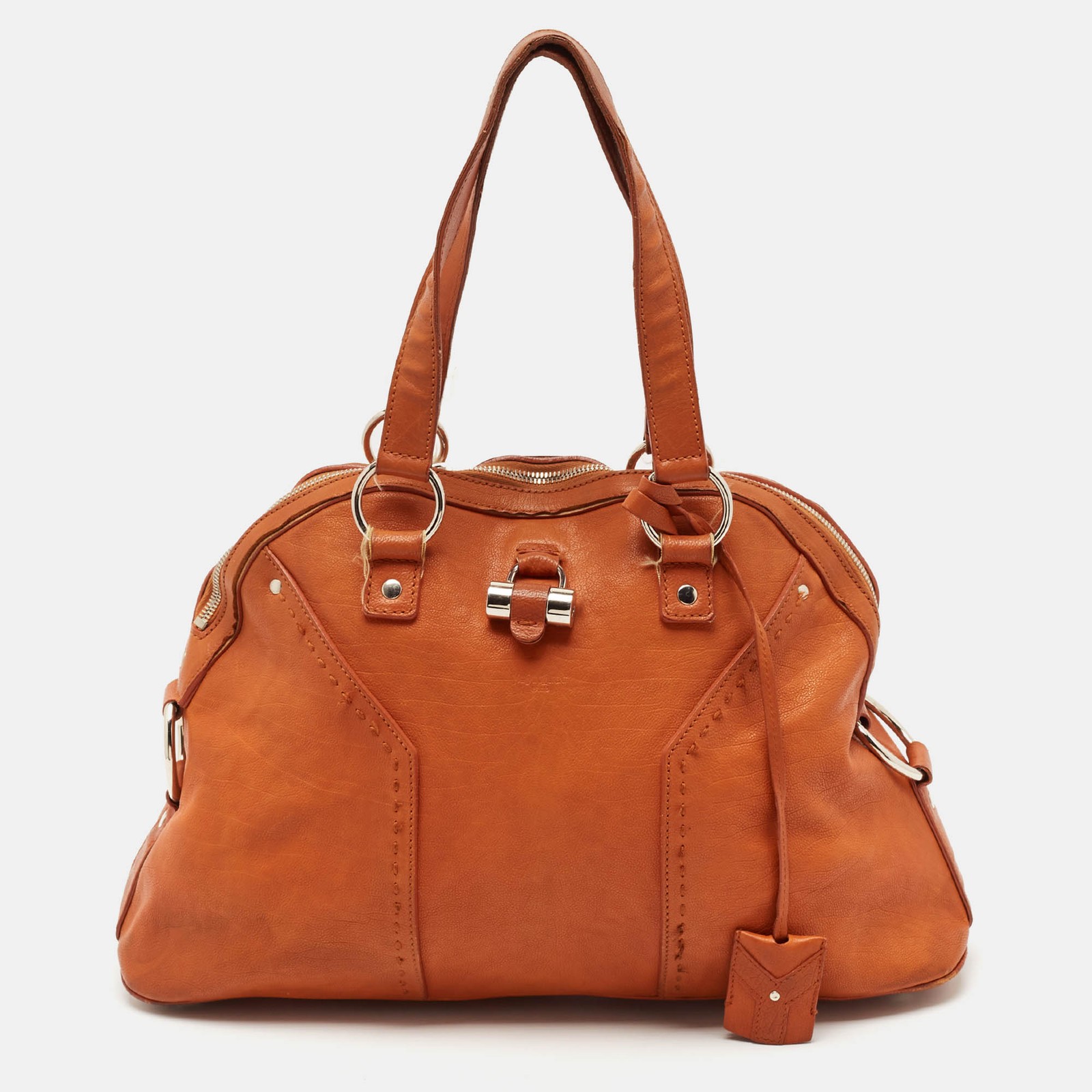 Yves Saint Laurent Large Muse Bag in Rich Brown Leather