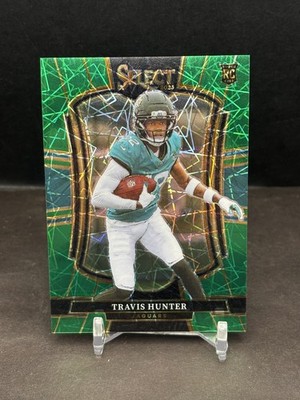 2025 Select Premier Level TRAVIS HUNTER Green Lazer Prizm 5/5 BOOKEND    