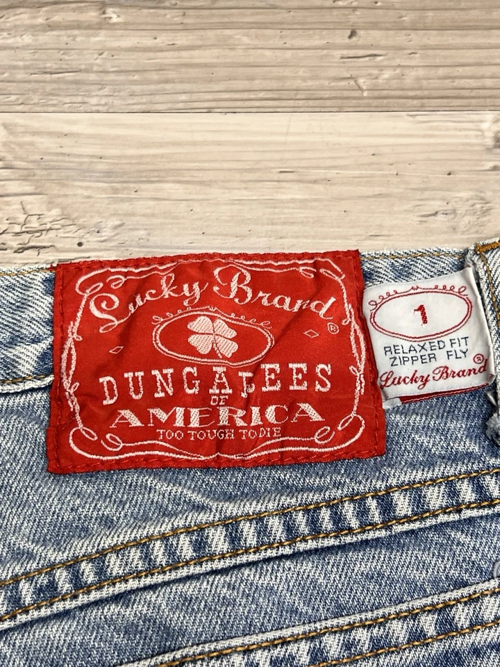 Pantalones Cortos Vintage Lucky Brand Talla 36 Azul Corte Jean Pelele Suelto Años 90 EE. UU. #2 Foto 3 de 4