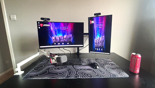 Black ATX Mid Tower Case, Tempered Glass Side Panel, 3 Front Blue LED Fans