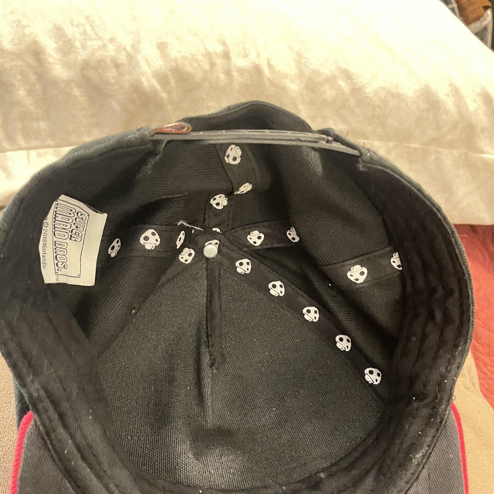 Super Mario Bros Hat Cap Snap Back Black Red Game Over Pixel Nintendo Gamer Mens