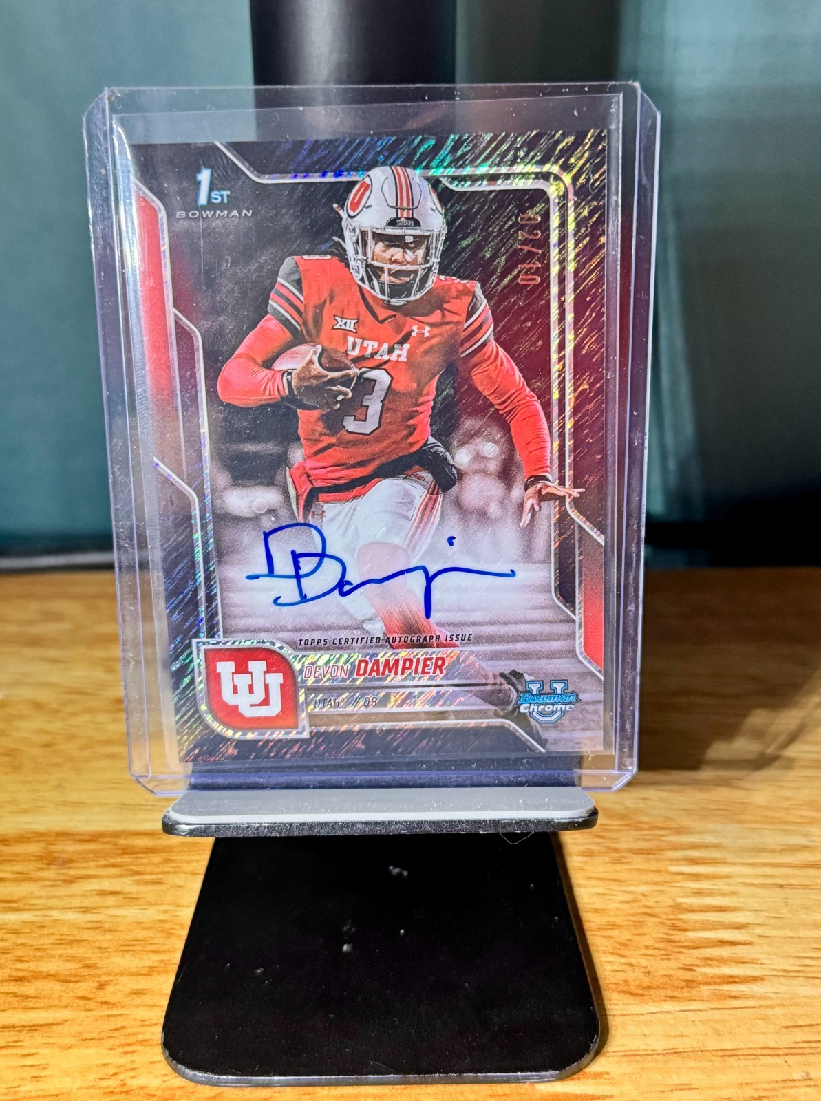 2025 Topps Bowman U Chrome Devon Dampier #2/10 On Card Auto Black Shimmer  1st