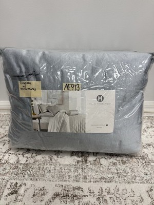 Hotel Collection Glint FULL / QUEEN Quilted Coverlet Lake blue display w/defects