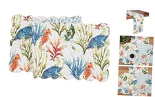  Marino Quilted Reversible Rectangle Table Runner Nautical Beach Ocean 