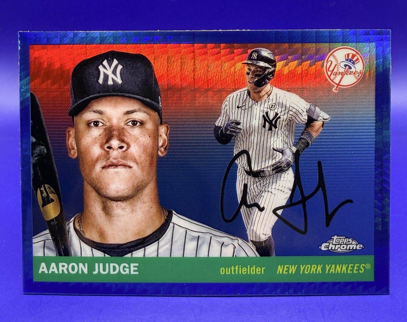 2025 Topps Chrome Platinum - Aaron Judge #136 Blue Prism Refractor