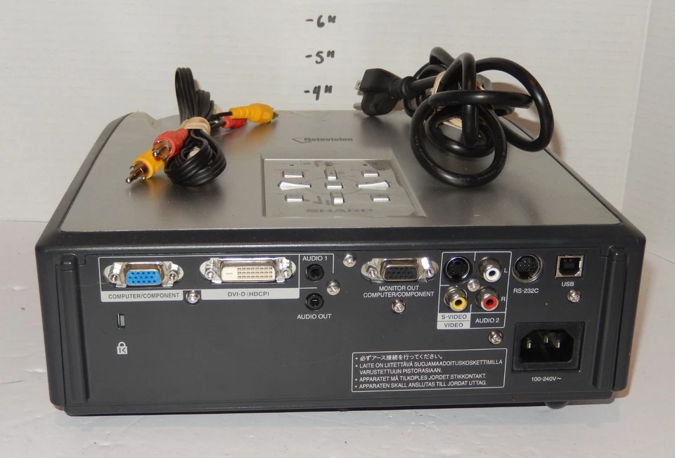 SHARP XR-30S DLP Projector 283W Notavision w/ Cables Low Lamp Hours - Image 4 of 4
