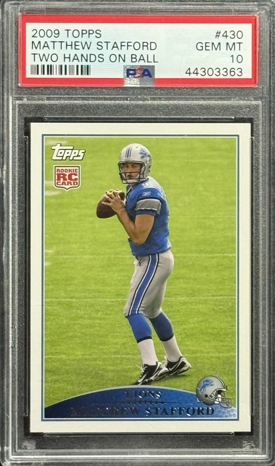 Matthew Stafford Topps #430 Two Hands on Ball