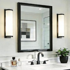 USHOWER 30x40" Black Bathroom Mirror Aluminum Frame Rectangle Wall Vanity Mirror