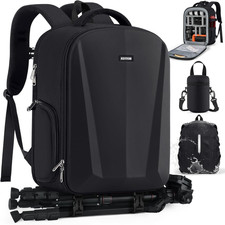 Camera Backpack, Hardshell DSLR/SLR Camera Bag with Lens Pouch 15.6" Laptop Co