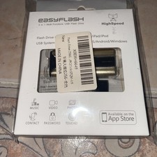 Easy Flash 3-in-1 USB Card Reader For iPhone iPad Android PC Supports 256GB Gold